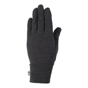 686 Men's Merino Glove Liner - Black Heather / L